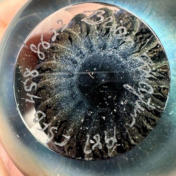 Brian Maytum Art Glass Perfume Bottle w Dauber Signed 1987 Cut Irridescent - Picture 7 of 7